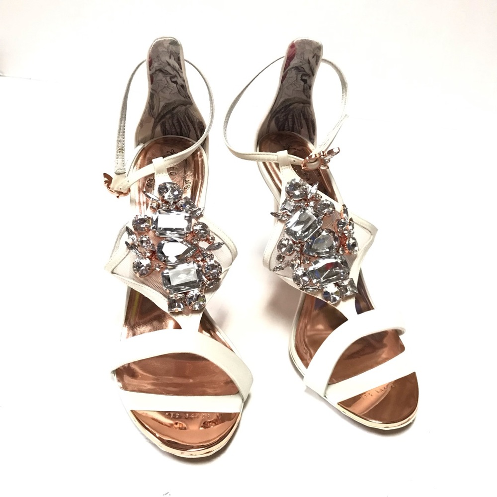 Ted Baker Liosa White & Rose Gold style Heels
